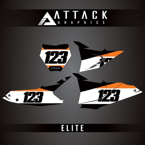 Attack Graphics Elite Number Plate Backgrounds for KTM 350 XC-F 2025