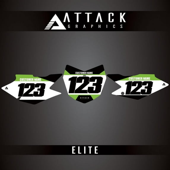 Attack Graphics Elite Number Plate Backgrounds For Kawasaki KLX140R L 2024