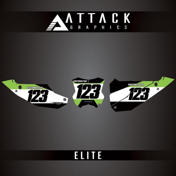 Attack Graphics Elite Number Plate Backgrounds For Kawasaki KX450 2025