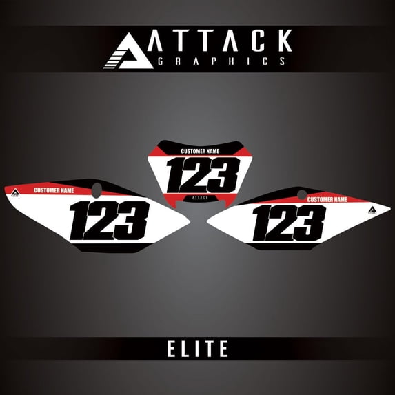 Attack Graphics Elite Number Plate Backgrounds for Honda CRF450X 2023