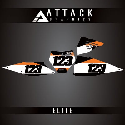 Attack Graphics Elite Number Plate Backgrounds for KTM 125 XC 2022