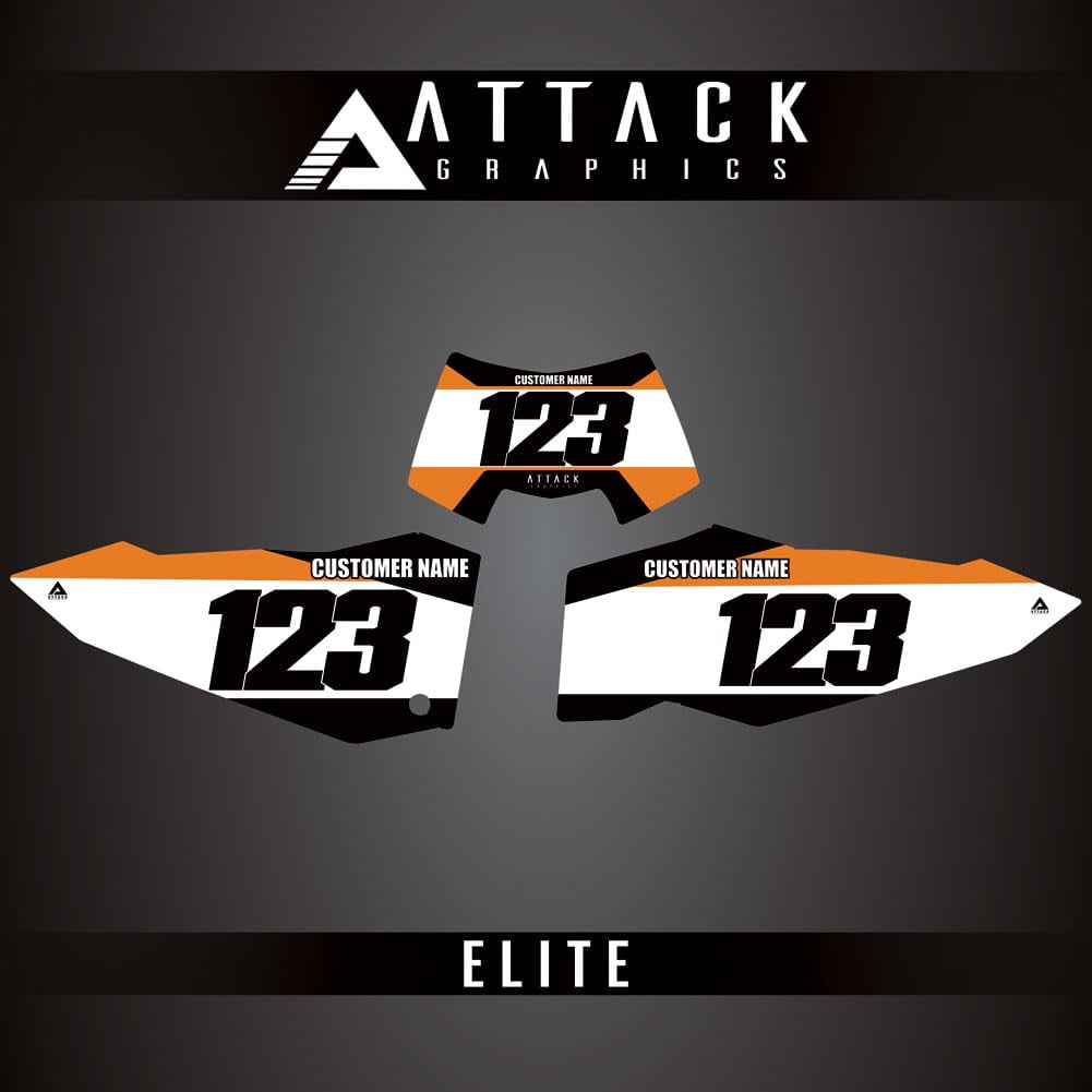 Attack Graphics Elite Number Plate Backgrounds for KTM 200 XCW 2008