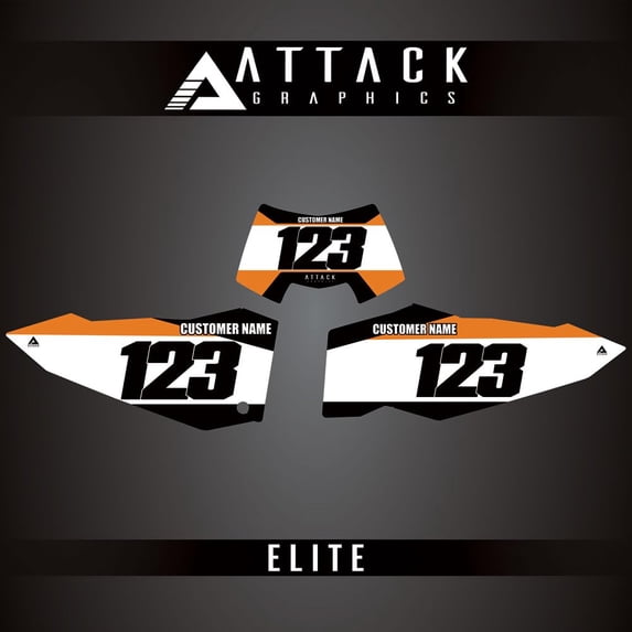 Attack Graphics Elite Number Plate Backgrounds for KTM 250 XC-W (E-Start) 2011