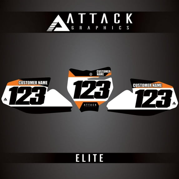 Attack Graphics Elite Number Plate Backgrounds for KTM 65 SX 2019