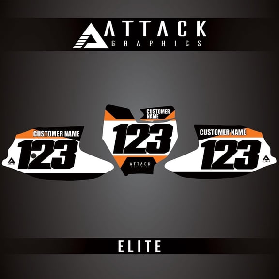 Attack Graphics Elite Number Plate Backgrounds for KTM SX-E 3 2023