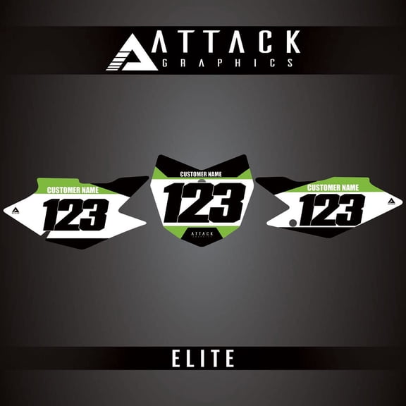 Attack Graphics Elite Number Plate Backgrounds for Kawasaki KLX140 2015