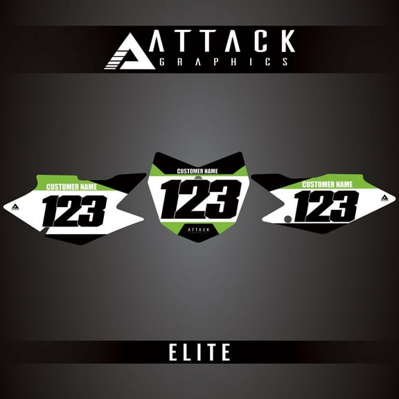 Attack Graphics Elite Number Plate Backgrounds for Kawasaki KLX140 2020