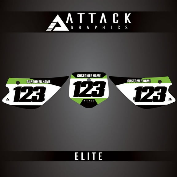 Attack Graphics Elite Number Plate Backgrounds for Kawasaki KX100 2003