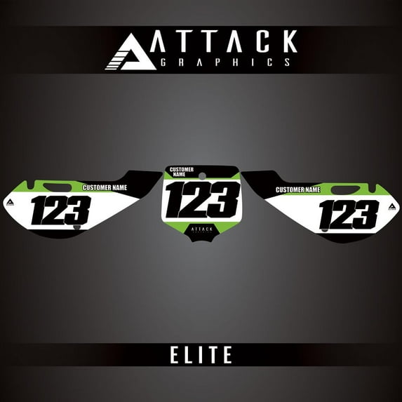 Attack Graphics Elite Number Plate Backgrounds for Kawasaki KX65 2005