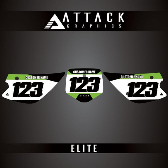 Attack Graphics Elite Number Plate Backgrounds for Kawasaki KX85 2003