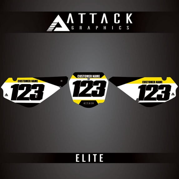 Attack Graphics Elite Number Plate Backgrounds for Suzuki RM85 2012