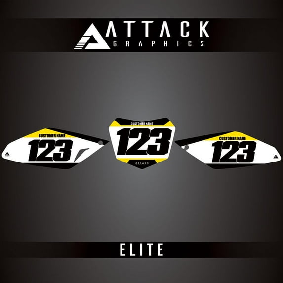 Attack Graphics Elite Number Plate Backgrounds for Suzuki RMZ250 2018