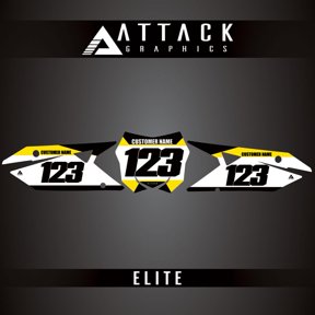 Attack Graphics Elite Number Plate Backgrounds for Suzuki RMZ250 2019