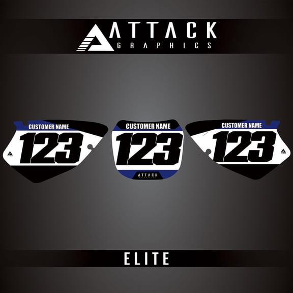 Attack Graphics Elite Number Plate Backgrounds for Yamaha YZ250 2001