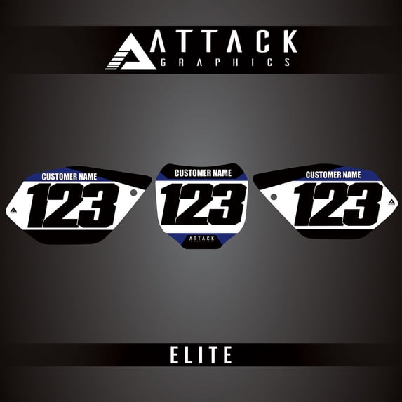 Attack Graphics Elite Number Plate Backgrounds for Yamaha YZ250 2005
