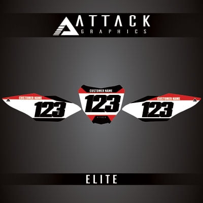 Attack Graphics Elite Restyle Number Plate Backgrounds Compatible with Polisport MX Restyling Kit