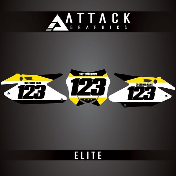Attack Graphics Elite Restyle Number Plate Backgrounds Compatible with Polisport MX Restyling Kit