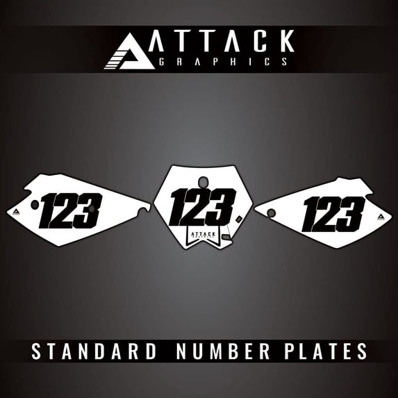 Attack Graphics Number Plate Backgrounds for KTM 125 SX 2005