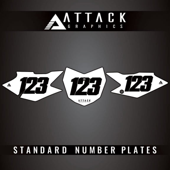 Attack Graphics Number Plate Backgrounds for Kawasaki KLX140 2017