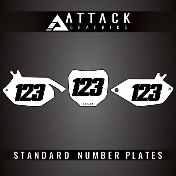 Attack Graphics Number Plate Backgrounds for Yamaha YZ250F 2004