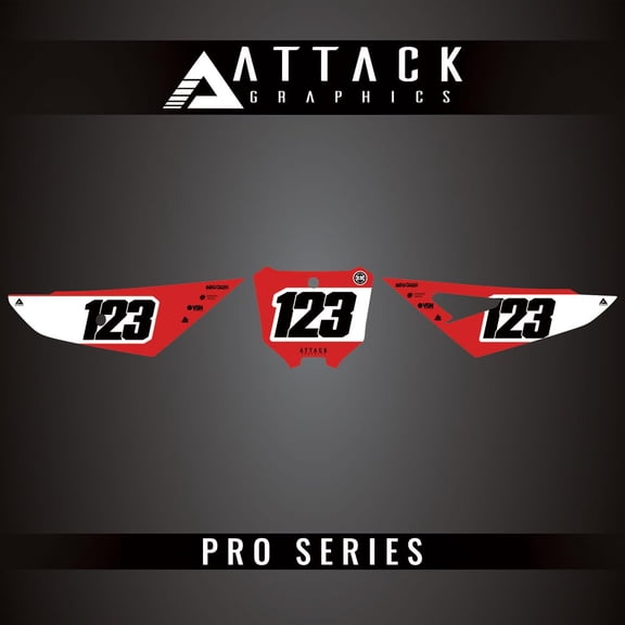 Attack Graphics Pro Series Number Plate Backgrounds for Honda CRF450R Works Edition 2025