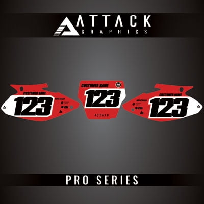 Attack Graphics Pro Series Number Plate Backgrounds for Honda CR250R 2005