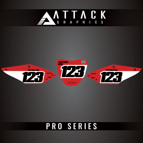 Attack Graphics Pro Series Number Plate Backgrounds for Honda CRF450R 2017