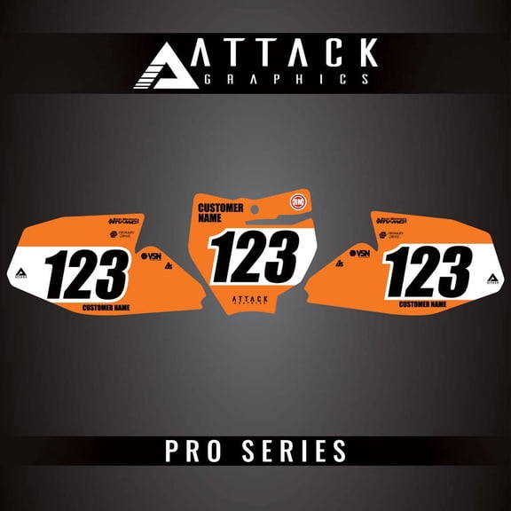Attack Graphics Pro Series Number Plate Backgrounds for KTM 65 SX 2019