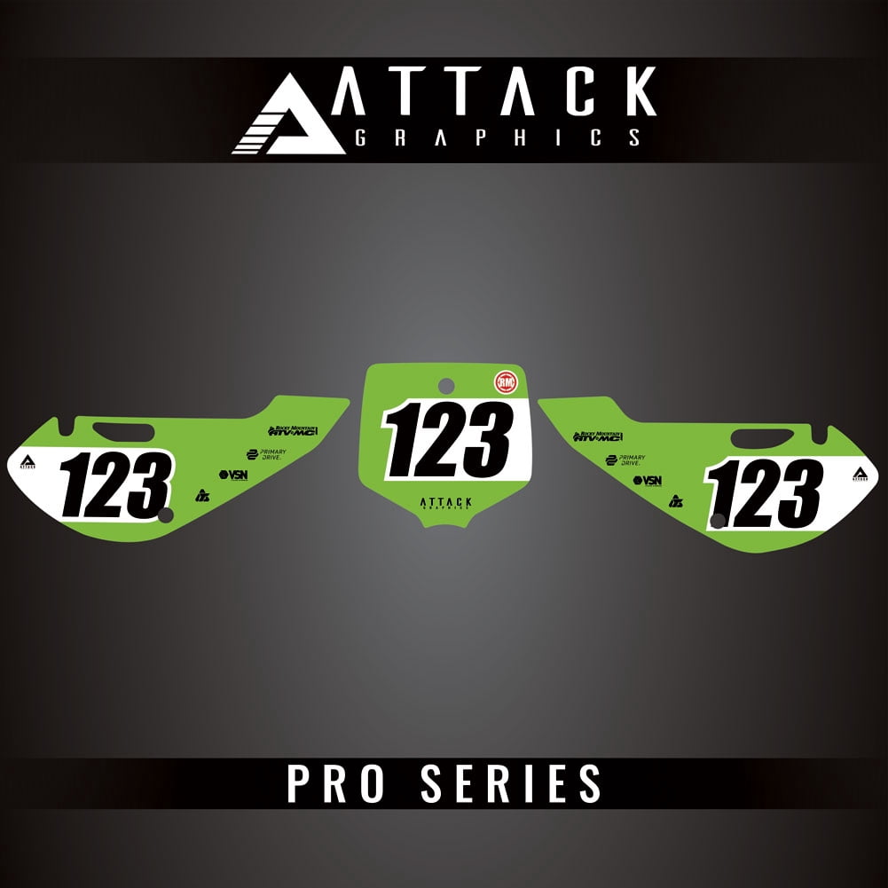 Attack Graphics Pro Series Number Plate Backgrounds for Kawasaki KLX110 ...