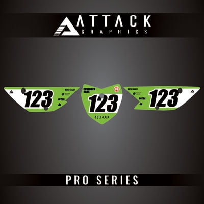Attack Graphics Pro Series Number Plate Backgrounds for Kawasaki KLX110L 2011