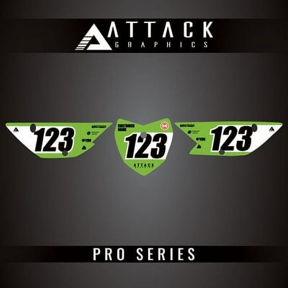 Attack Graphics Pro Series Number Plate Backgrounds for Kawasaki KLX110R 2022