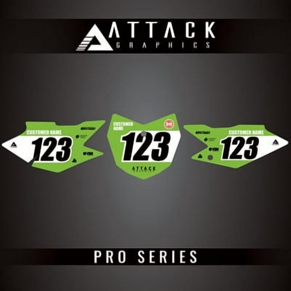 Attack Graphics Pro Series Number Plate Backgrounds for Kawasaki KLX140R 2022
