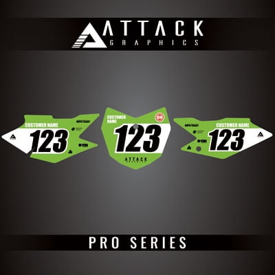 Attack Graphics Pro Series Number Plate Backgrounds for Kawasaki KLX140R F 2023