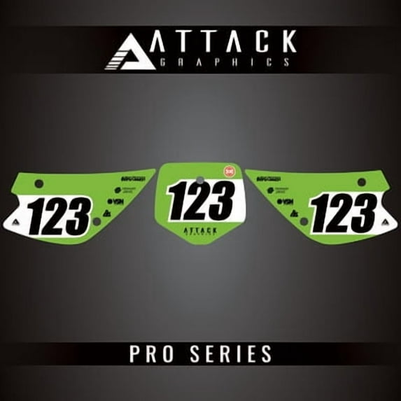 Attack Graphics Pro Series Number Plate Backgrounds for Kawasaki KX100 2005