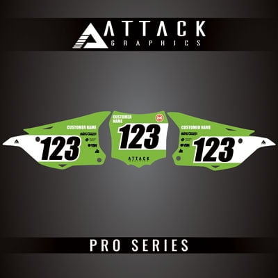 Attack Graphics Pro Series Number Plate Backgrounds for Kawasaki KX100 2019