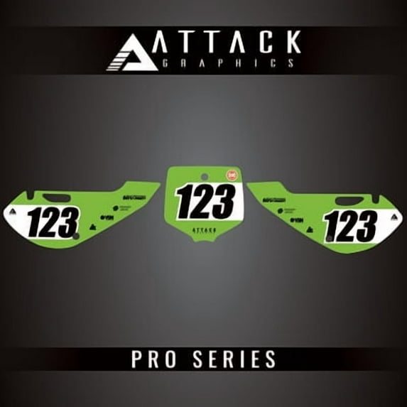 Attack Graphics Pro Series Number Plate Backgrounds for Kawasaki KX65 2012