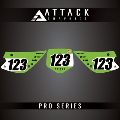 Attack Graphics Pro Series Number Plate Backgrounds for Kawasaki KX85 2013