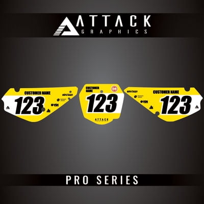 Attack Graphics Pro Series Number Plate Backgrounds for Suzuki RM85 2023