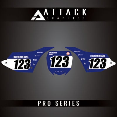Attack Graphics Pro Series Number Plate Backgrounds for Yamaha YZ125 Monster Energy Yamaha Racing Edition 2023