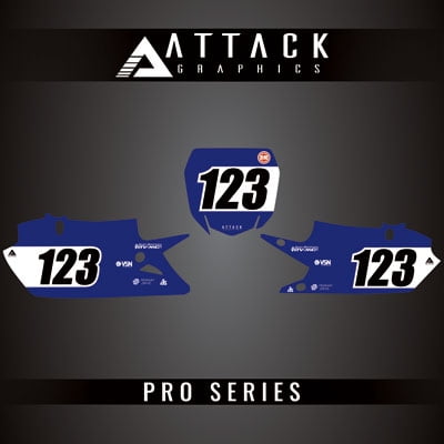 Attack Graphics Pro Series Restyle Number Plate Backgrounds Compatible with Cycra Powerflow Body Kit for Yamaha YZ450FX 2021