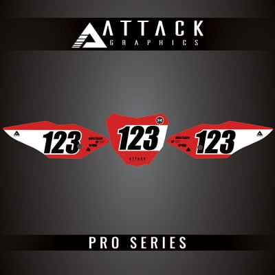Attack Graphics Pro Series Restyle Number Plate Backgrounds Polisport MX Restyling Kit for Honda CR250R 2004