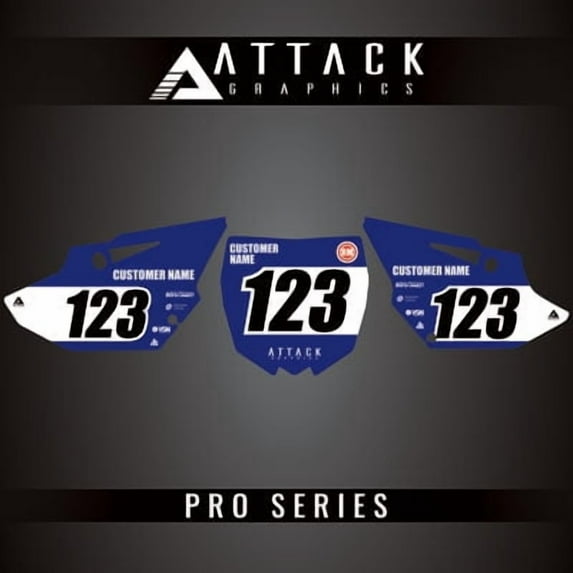 Attack Graphics Pro Series Restyle Number Plate Backgrounds Compatible with Polisport MX Restyling Kit for Yamaha YZ250 2004