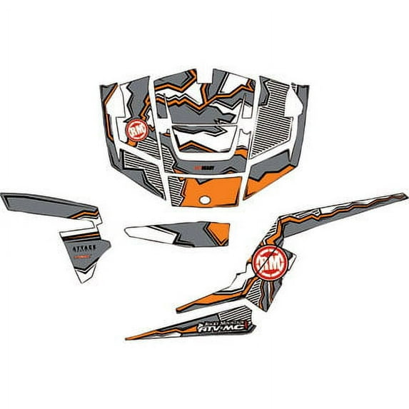 Attack Graphics QUAKE Complete UTV Graphics Kit Orange/Dark Grey/White for Can-Am Maverick Max 1000R 2014-2016