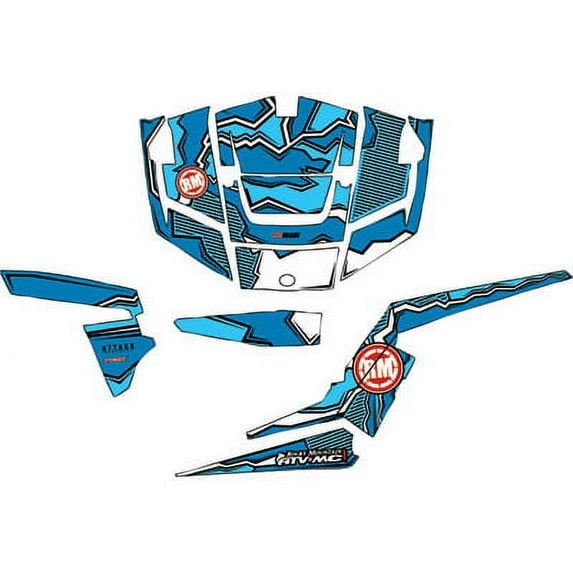 Attack Graphics QUAKE Complete UTV Graphics Kit White/Voodoo Blue/Baby Blue for Polaris RANGER RZR XP 1000 HIGH LIFTER Edit. 2015-2018