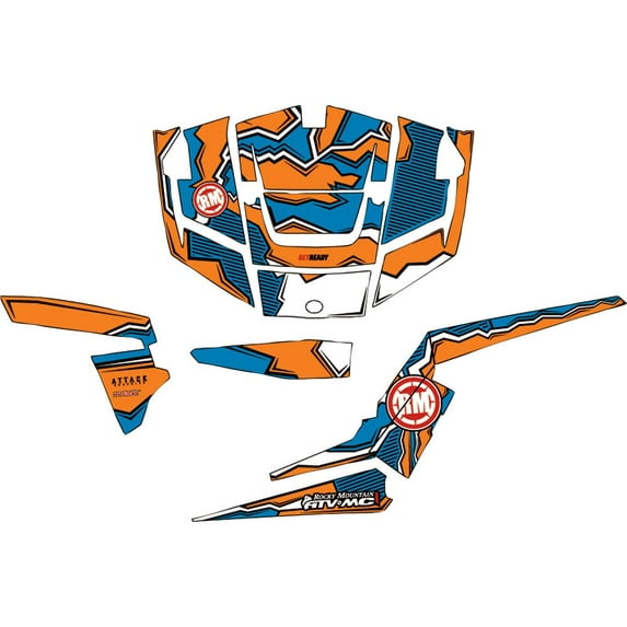 Attack Graphics Quake Complete UTV Graphics Kit White/Orange/Voodoo Blue for Polaris RZR 900 Trail EPS 2017