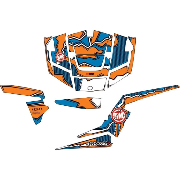 Attack Graphics Quake Complete UTV Graphics Kit White/Orange/Voodoo Blue for Polaris RZR XP 1000 High Lifter Edition 2017