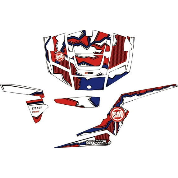 Attack Graphics Quake Complete UTV Graphics Kit YZ Blue/White/Red for Can-Am Maverick 1000 X xc DPS 2018
