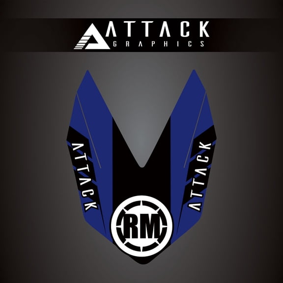 Attack Graphics Renegade Front Fender Decal Blue