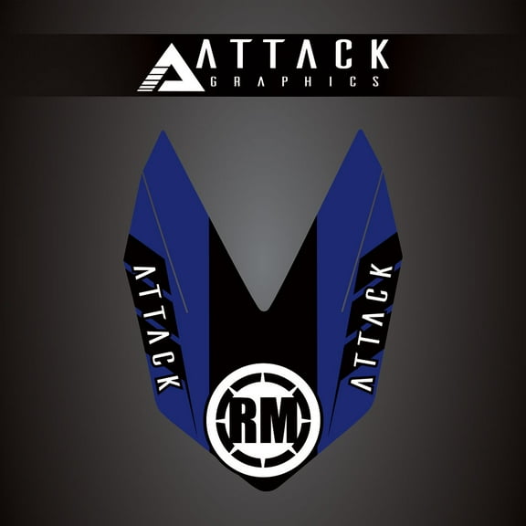 Attack Graphics Renegade Front Fender Decal Blue for Yamaha WR450F 2012-2018