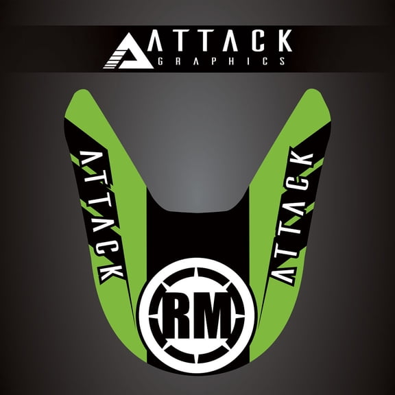 Attack Graphics Renegade Front Fender Decal KX Green For Kawasaki KX250F 2004-2008